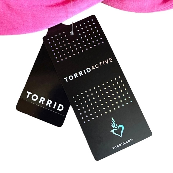 Torrid Active Pink Soft Jersey Crop Wrap Top Size 5X NWT Half Sleeve Workout - Picture 4 of 6